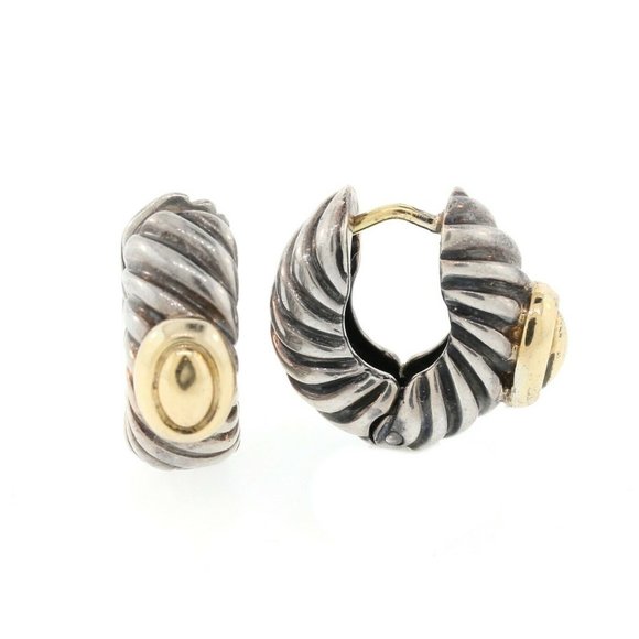 Alisa Italian Designer Hoop Earrings 18k & 925